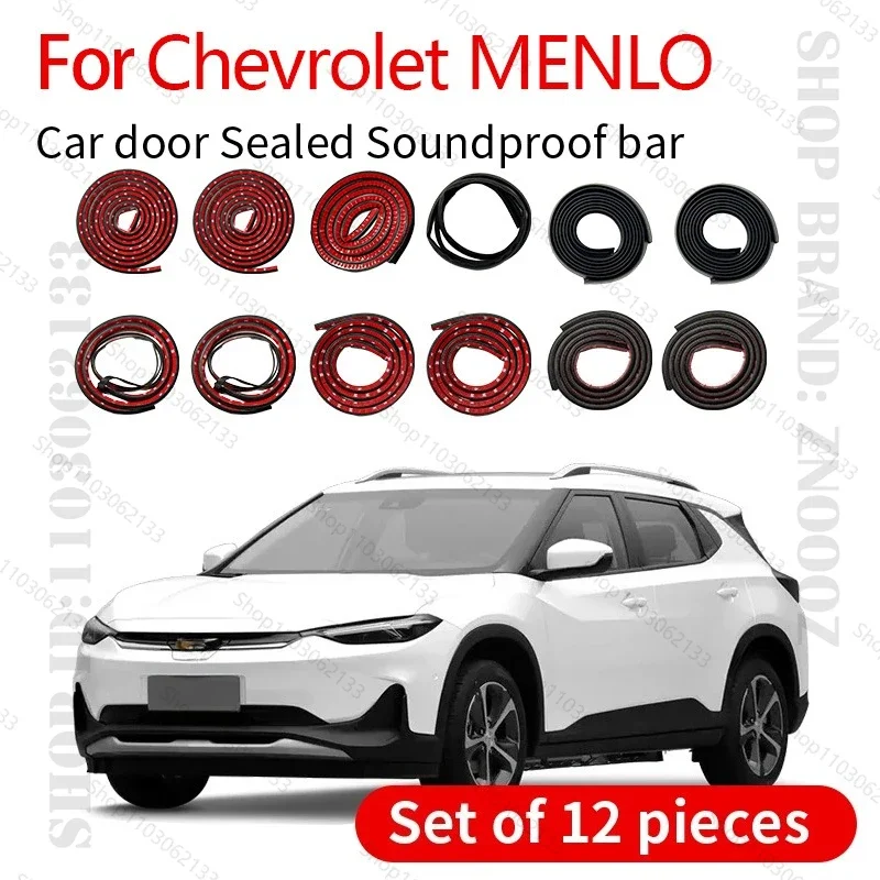Car Door Seal Strip Rubber Double Layer Sealing Protector Soundproof Strip Dustproof Seal Strip 12PCS Set For Chevrolet MENLO