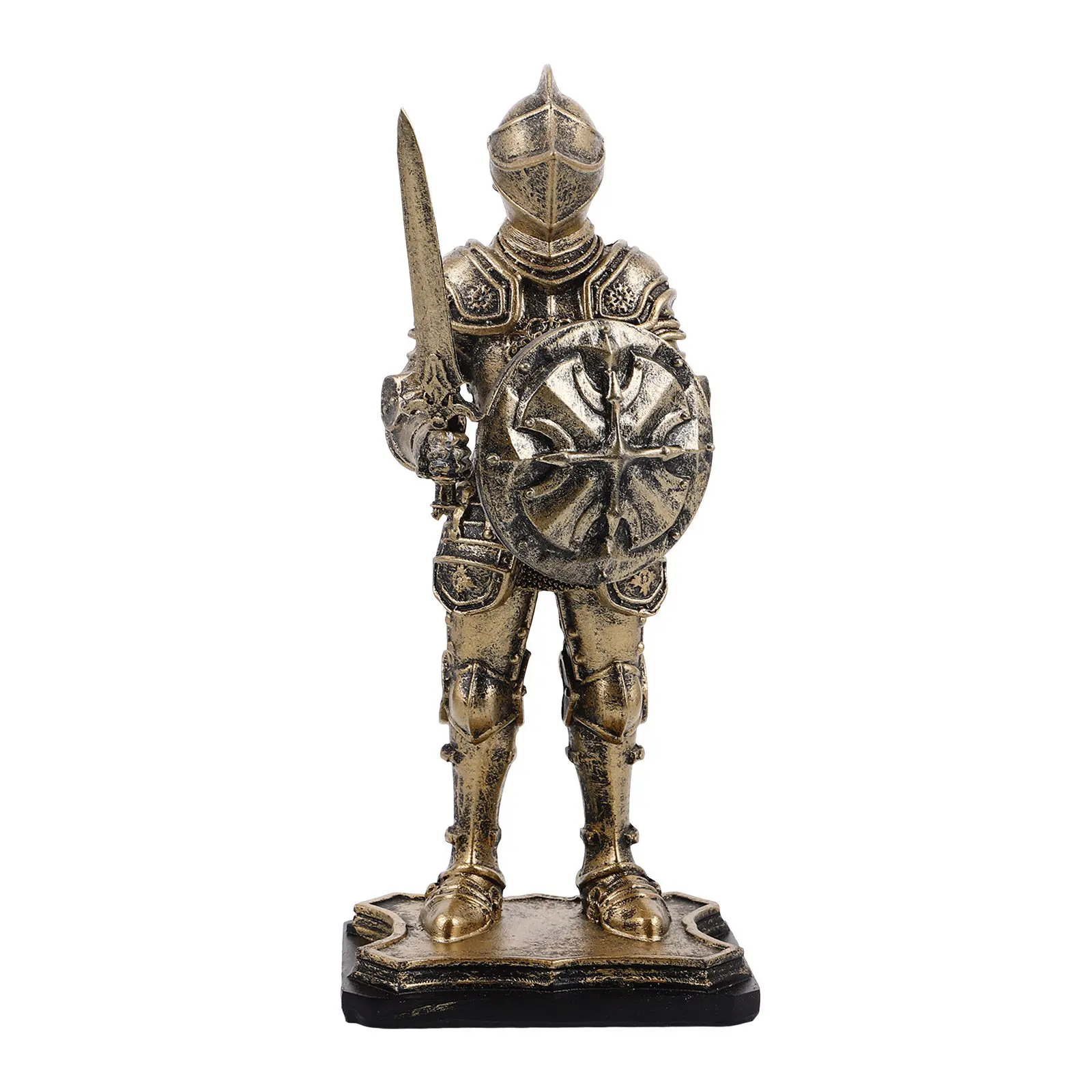 Vintage Resin Knight Statue Medieval Warrior Sculpture Home Office Bookshelf Desk Decor Gift