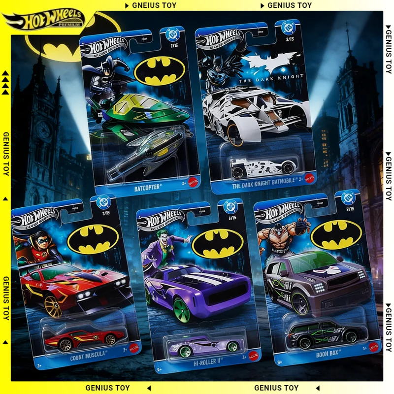 

Hot Wheels Silver Series 2026 Batman Series Batcopter Batmobile Hi-Roller II The Joker Boom Box 1:64 Diecast Alloy Car Toys Gift