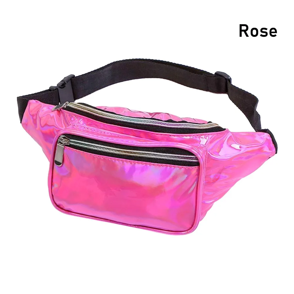 PVC Waist Bag Metallic Transparent High-capacity Single Shoulder Bag Personality Crossbody Fantasy Laser Waistpack