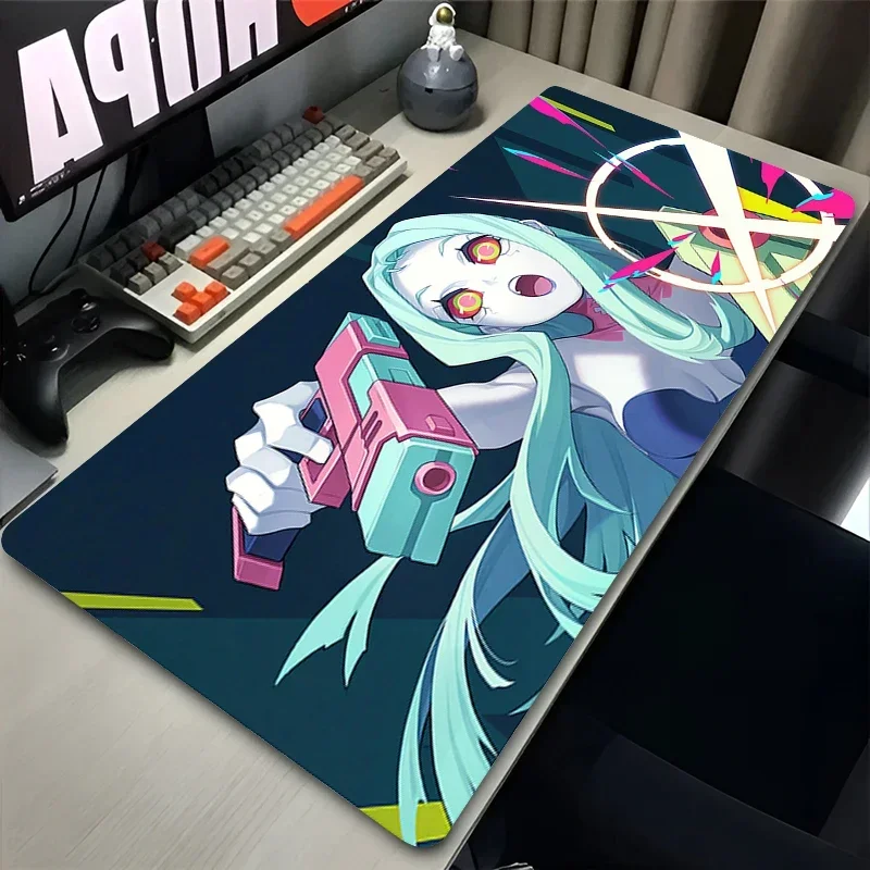 

2025Anime Leather Mouse Pad Gamer Cabinet Keyboard Rugged C-cyberpunkS Extended Desk Mat Laptop Gaming R-Rebecca Sexy Girl Mouse