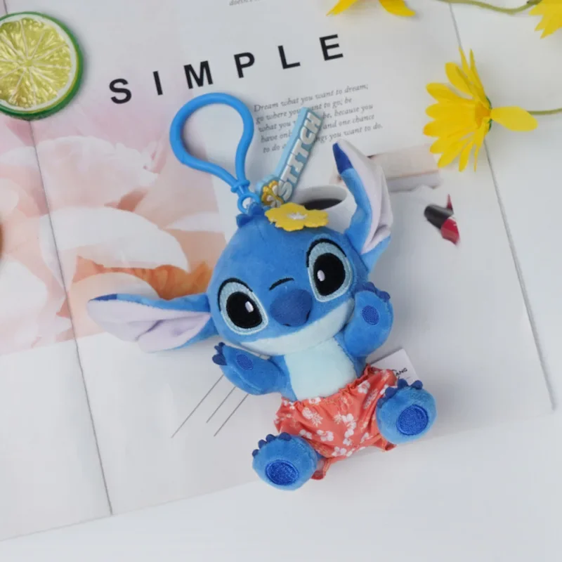 New Original Disney Plush Toys Fantasy Angel And Stitch Pendant Bag Accessories Keychain Bag Car Pendant Valentine'S Day Gift