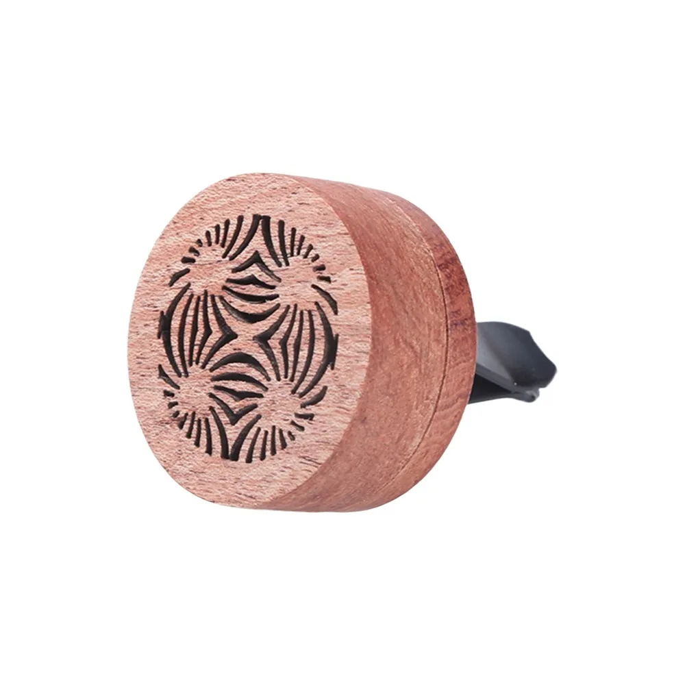 Natural Fragrance Car Essential Oil Diffuser Long-lasting Floral Clip-on Wooden Aroma Diffuser Slowly Volatile