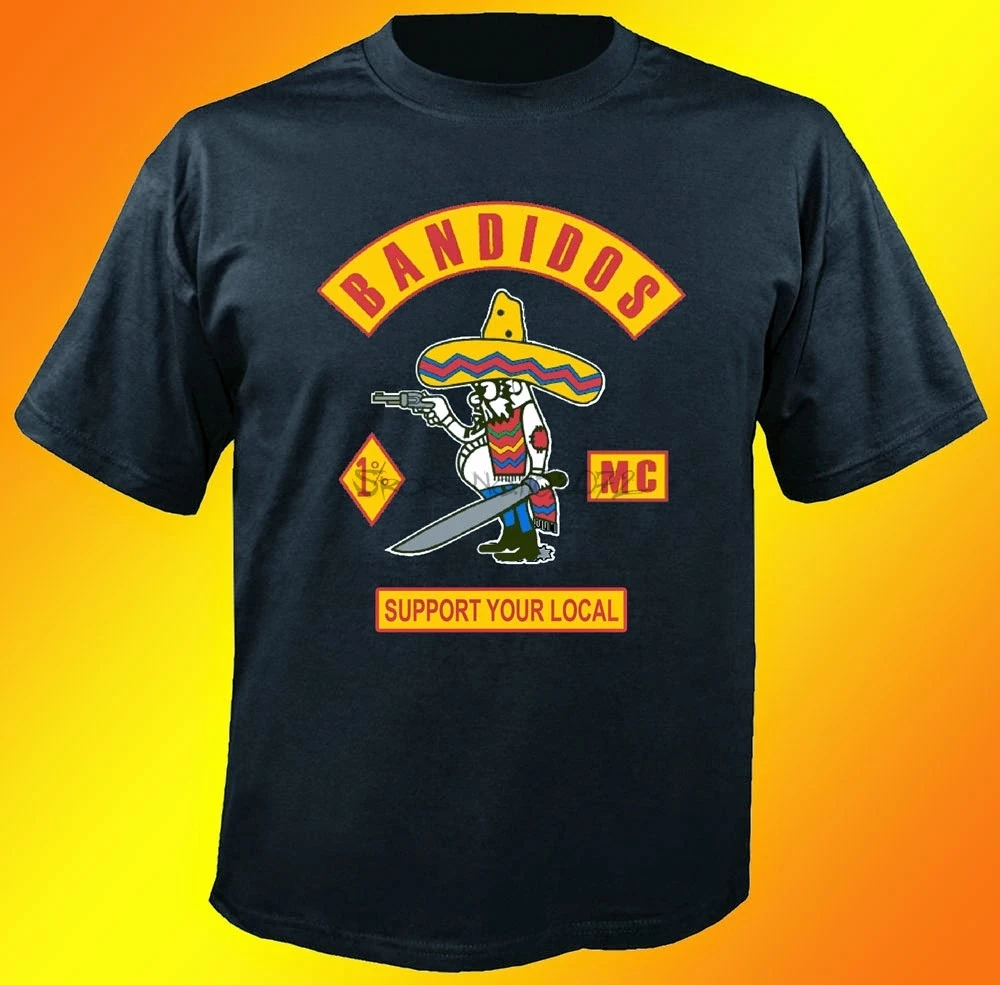 Bandidos motorcycle club men O-NECK t shirt cotton t-shirt men