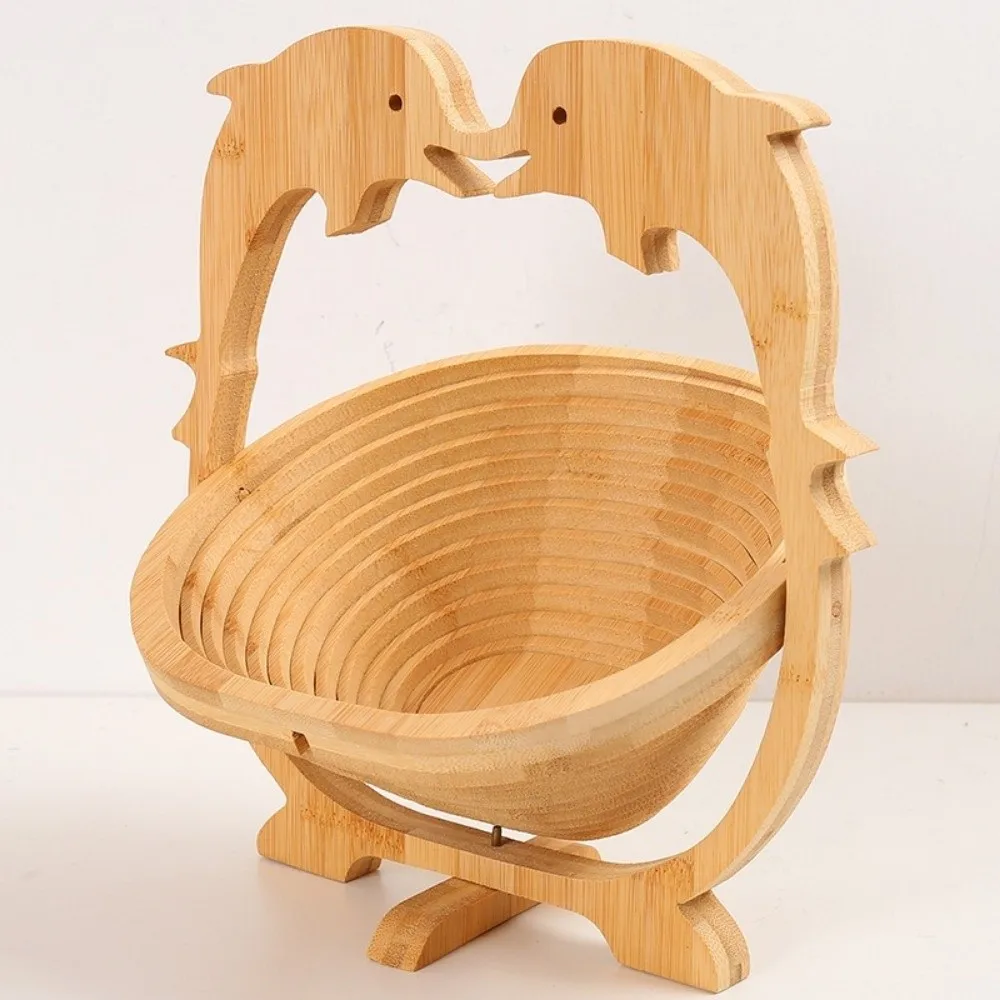 Multi-functional Folding Fruit Shaped Basket Dolphin Shape Eco-friendly Dried Fruit Gifts Basket Heat Resistant Mat Stable Base