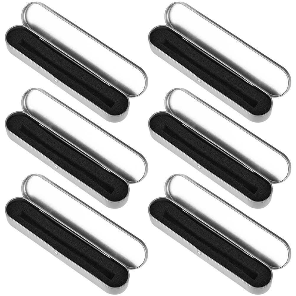

6 Pcs Pencil Case Special Stationery Box Office Holder Metal Container Student Cases