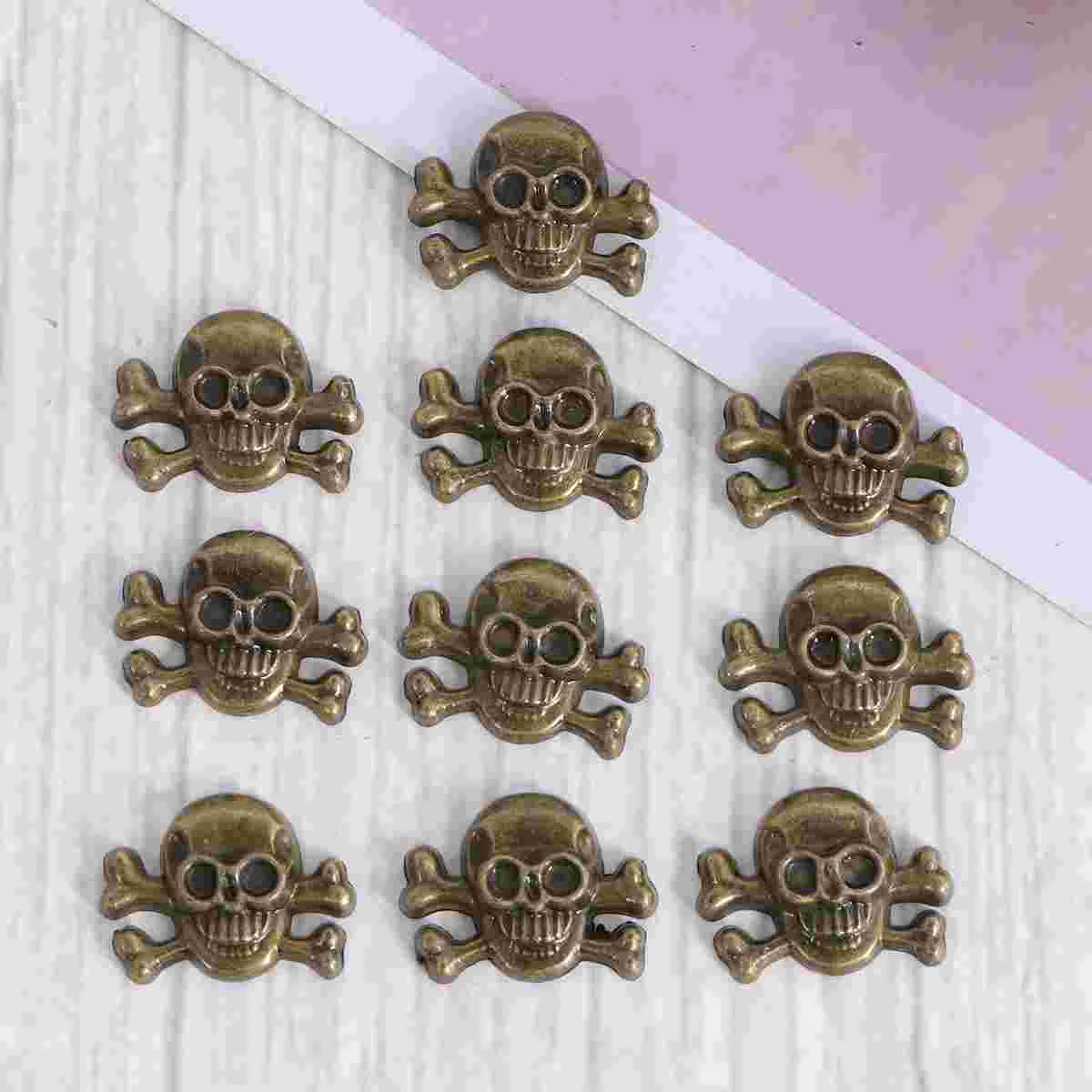 10 Pcs Ghost Rivets Couture Apparel Head Nail DIY Spikes Accessories Punk Studs Craft Skull