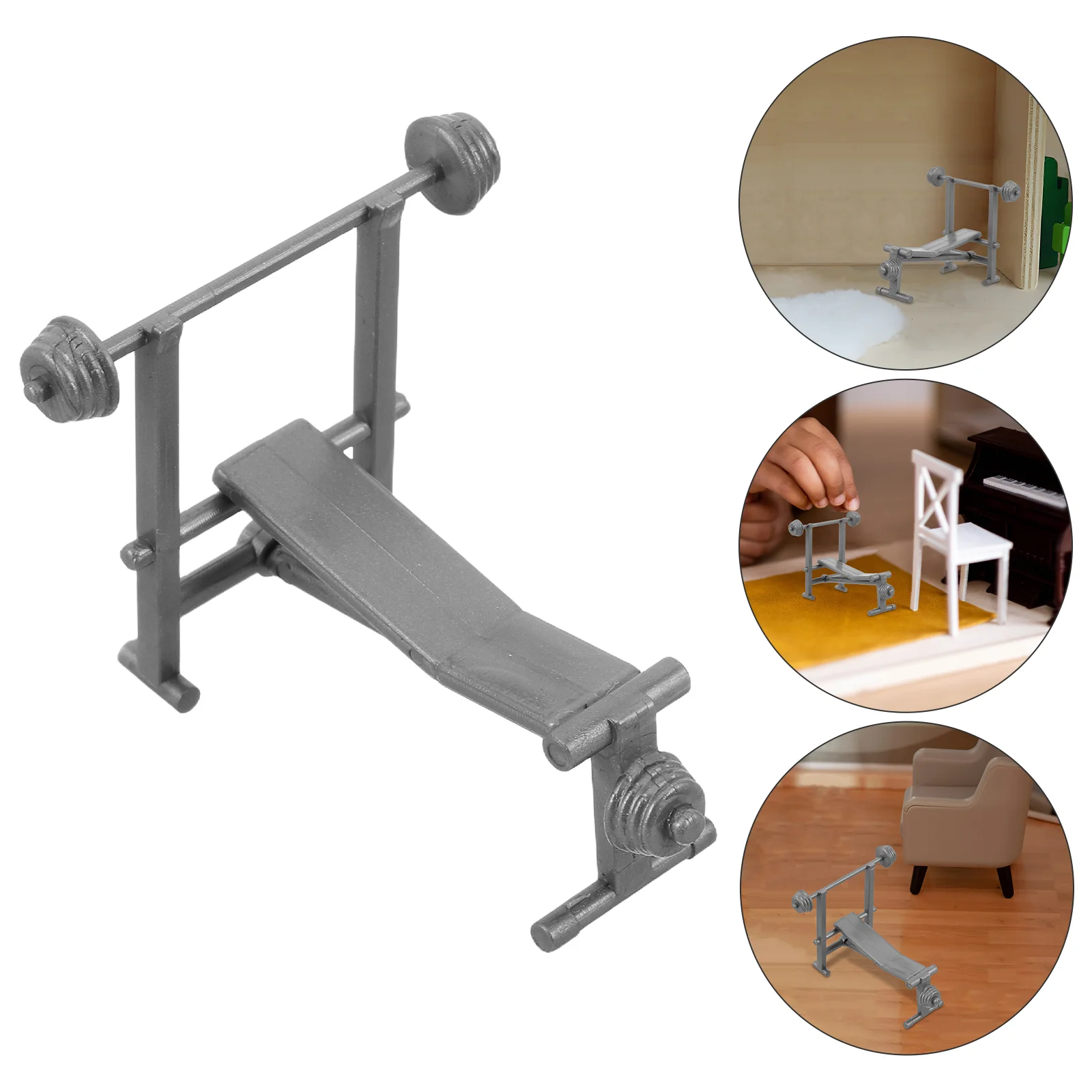Fitness Equipment Model Bench Press Machine Tiny Dollhouse Weight Small Exercise Plastic Kids