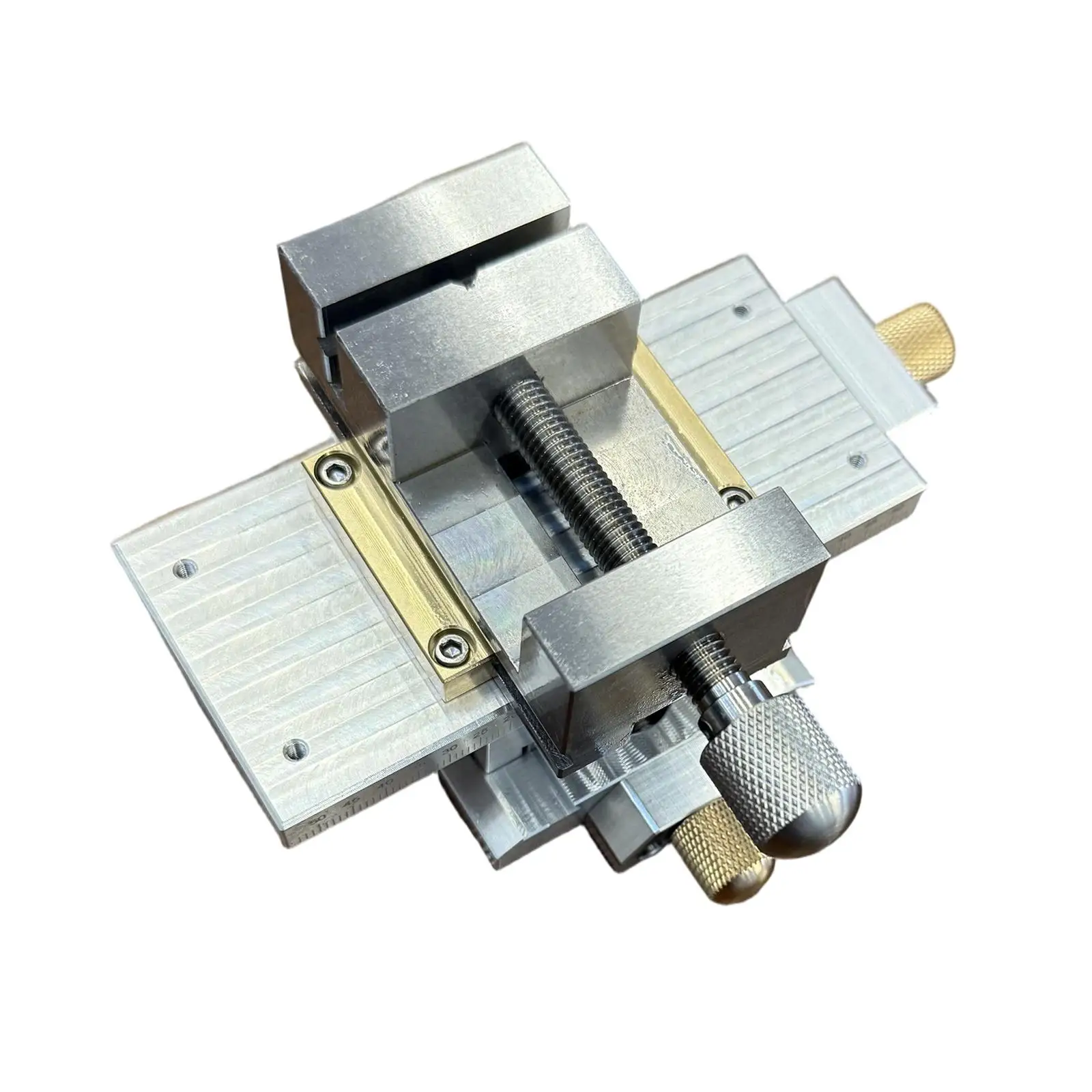 Cross Slide Table with Flat Jaw Vice,Smooth Worktable,Hand Crank Translation Stage,Xy Linear Module Cross Slide,Sliding Table