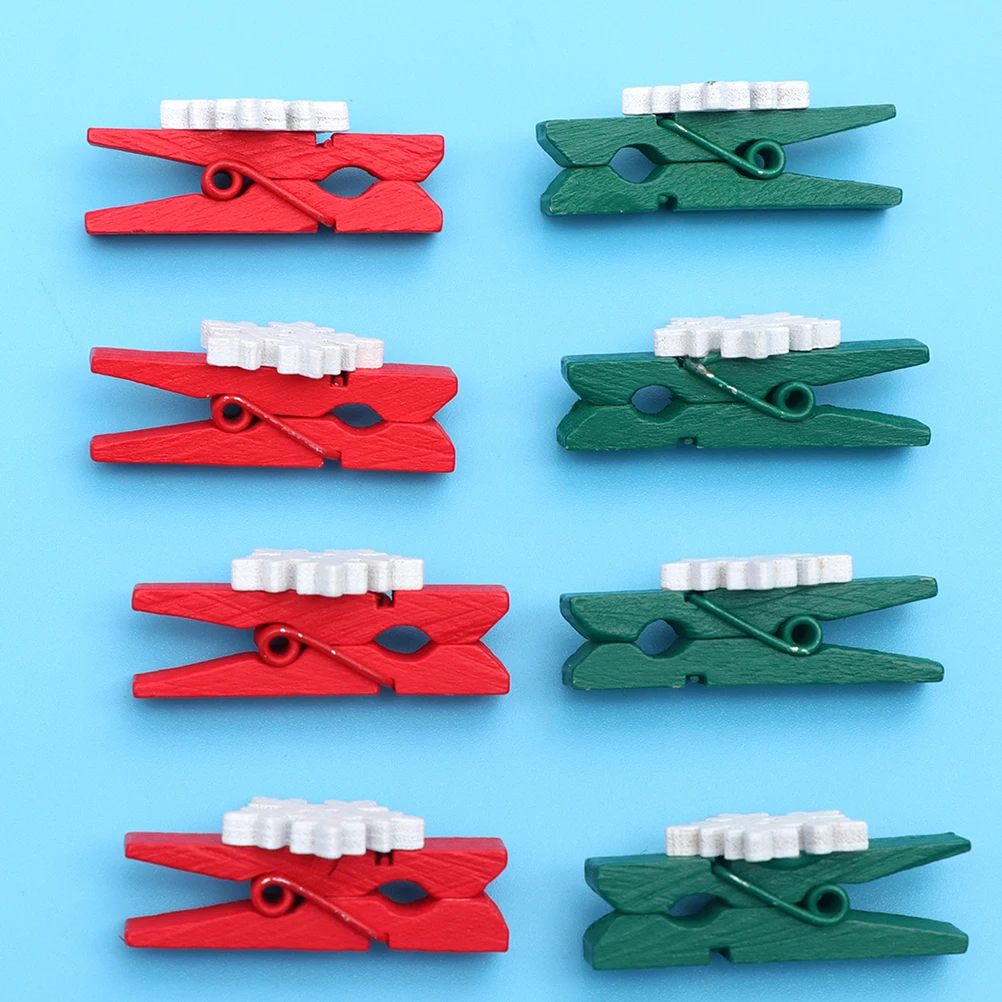 

100Pcs Colorful Wooden Clips Multifunctional Photo Paper Holder DIY Crafts Christmas Decoration Picture Card Clips