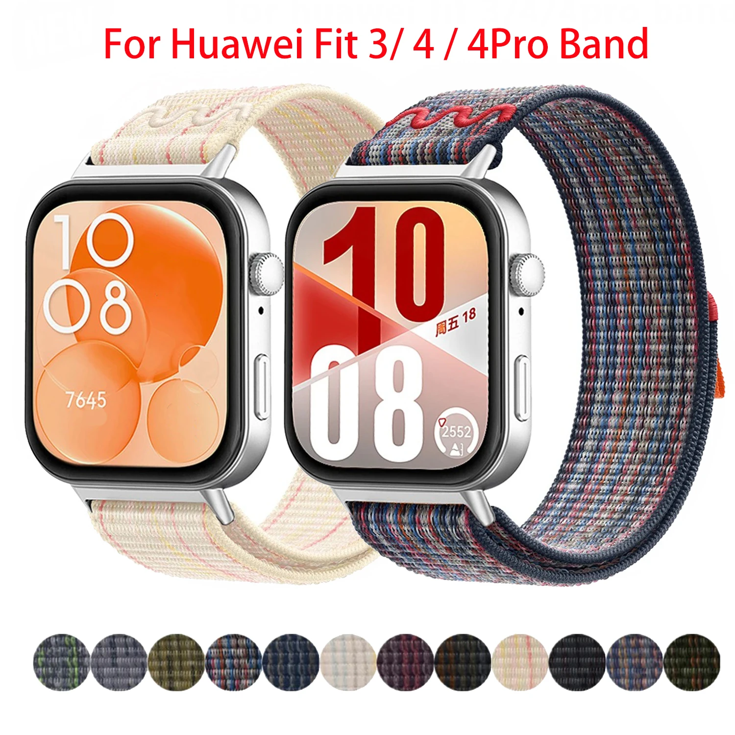 Nylonband für Huawei Watch Fit 4 3/4 Pro, gewebtes Sportarmband, Correa Huawei Watch Fit 4/4 Pro, Armband ﻿