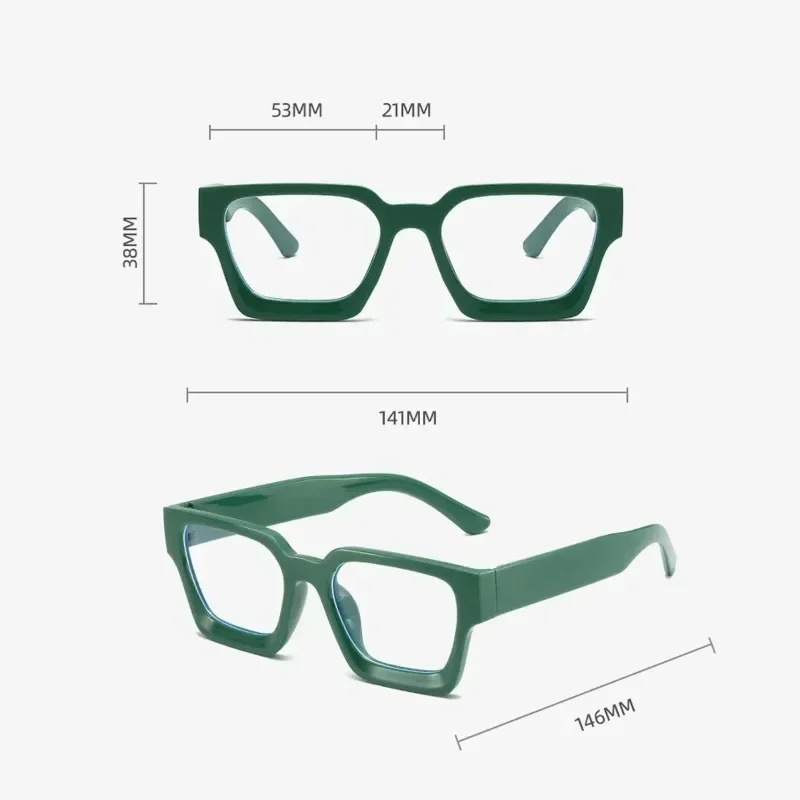 Square Big Frame Women Eyeglasses Anti Blue Blocking Computer Eyeglass Decorative Optical Glasses Office Spectacle - view 6