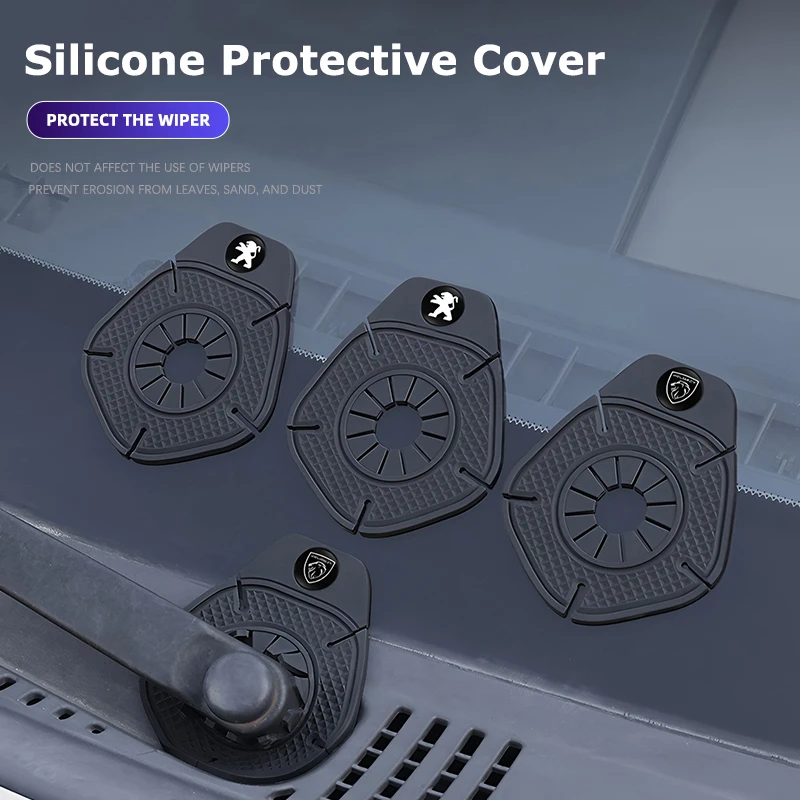 Car Wiper Base Protective Cover Silicone Dustproof Cap For Peugeot 206 308 208 207 3008 307 2008 508 407 5008 408 4008 Rifter view 5