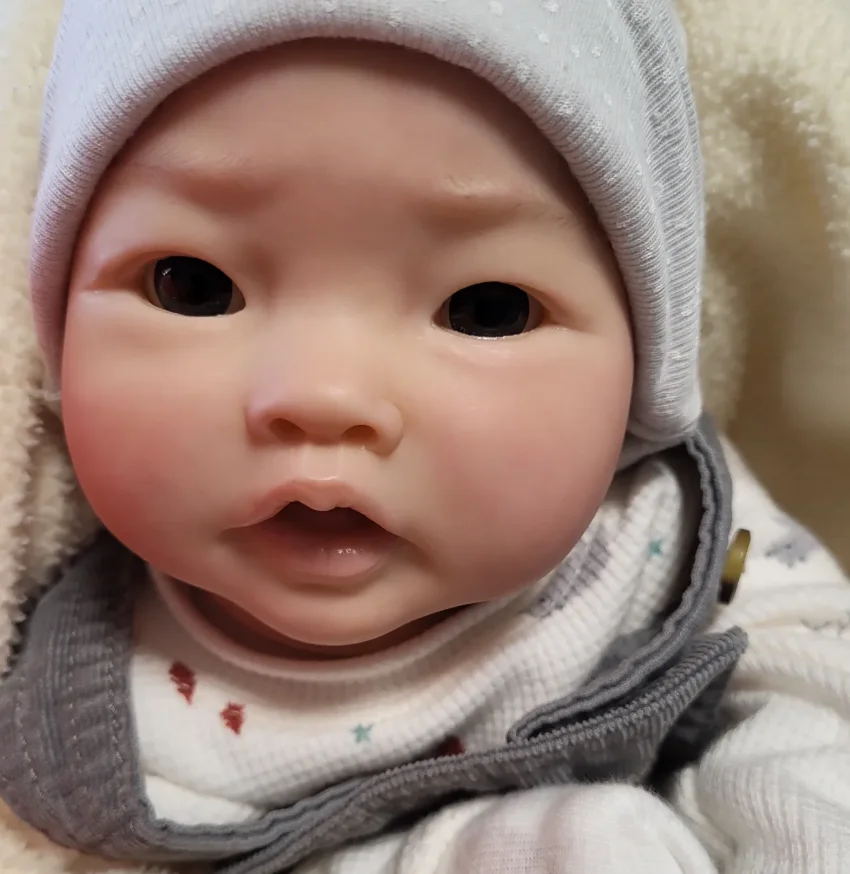 NPK 20inch Unpainted Blank DIY Doll Kit Reborn PingPing Fresh Color Doll Parts with Cloth and Eyes
