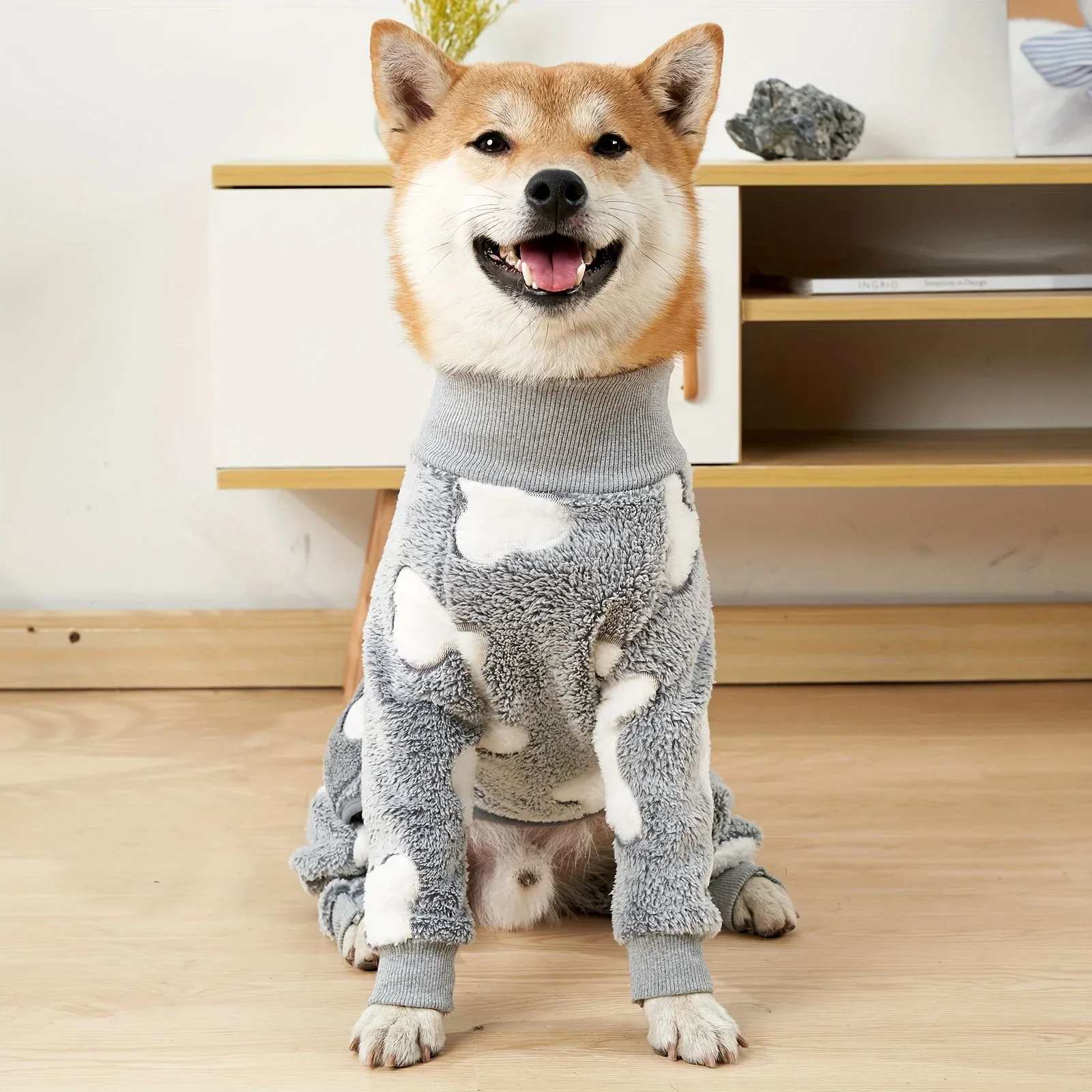 The Latest Winter Pajamas Pet Clothes Medium And Large Dog Pajamas Golden Home Clothes To Prevent Hair Loss Dog Warm Soothing Pa