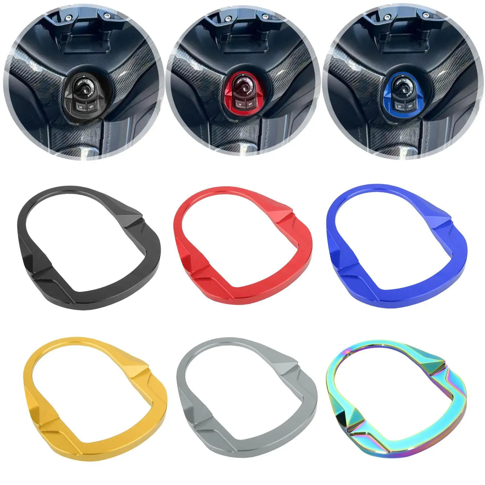 Ignition Key Keyhole Ring Switch Panel Key Cap Spare Parts Lock Decorative