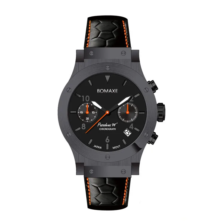 핫세일 모시나이트 다이아몬드 캐주얼 남성 시계 그린 컬러 BOMAXE SA6059 스테인리스 스틸 정품 가죽 쿼츠 손목시계