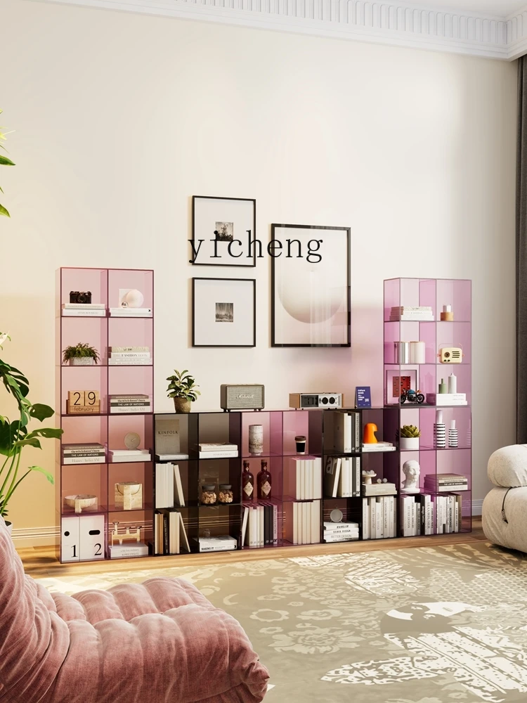 GZ  modern simple color acrylic multi-layer picture book shelf free combination living room bedroom storage bookshelf