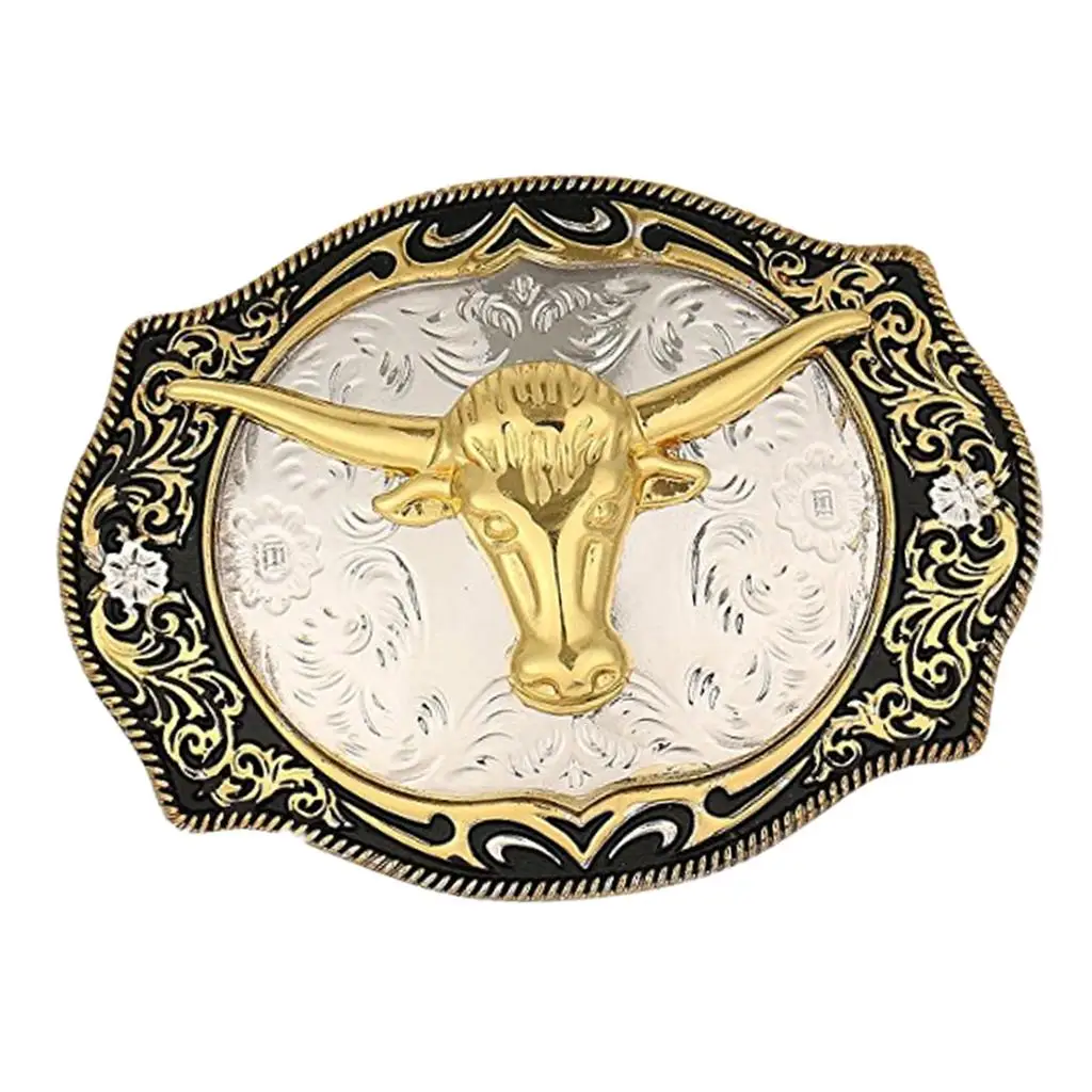 Men Classic Belt Buckle Western Cowboy Cowgirl Engraved Belt