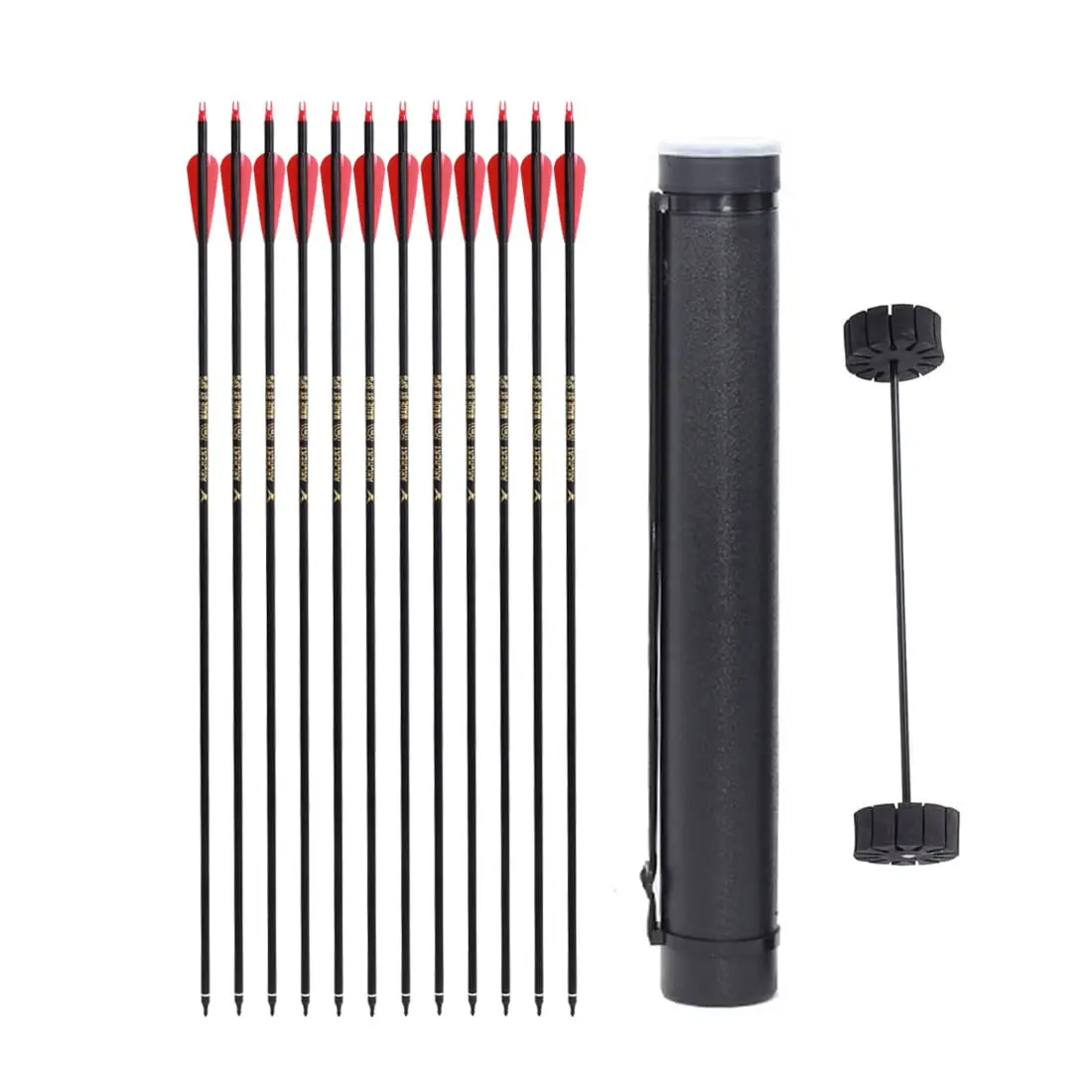 

Bow Arrow 30 Inch Arrow for Compound Bow with Quiver to Store Arrows 12 Pack 31 Inch Carbon Fiber Arrows for Recurve Bow Hunting