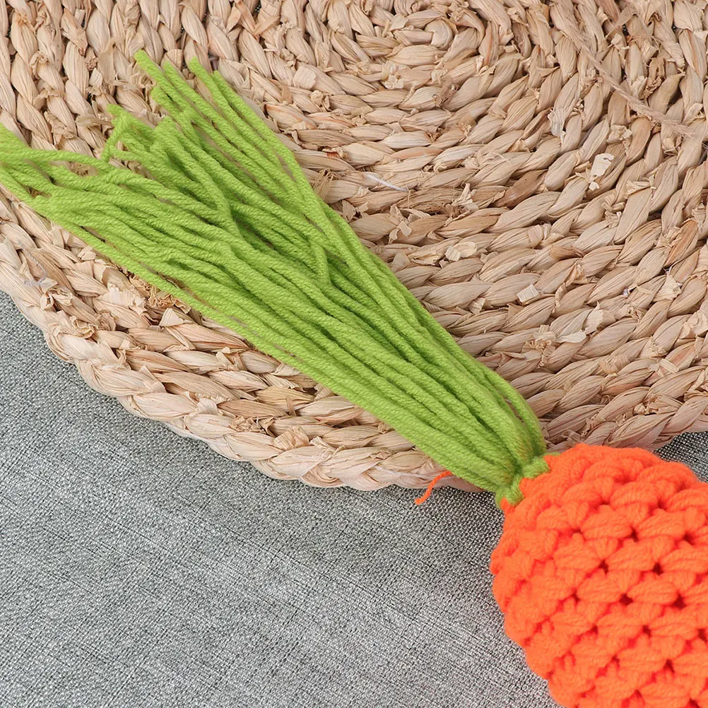 

2Pcs Woolen Yarn Carrot Lifelike Crochet Vegetable Decoration Photography Props Easter Party Decor Crochet Carrot