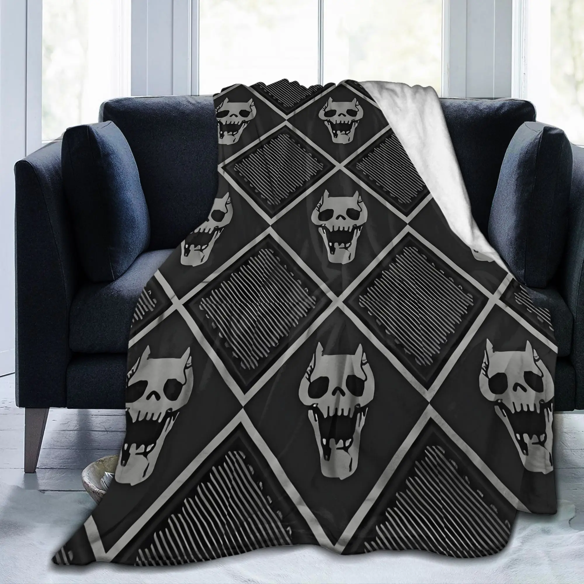 Custom Ultra-Soft Fleece JoJo Bizarre Adventure Throw Blanket Warm Flannel Yoshikage Kira Blankets for Bed Travel Couch Quilt
