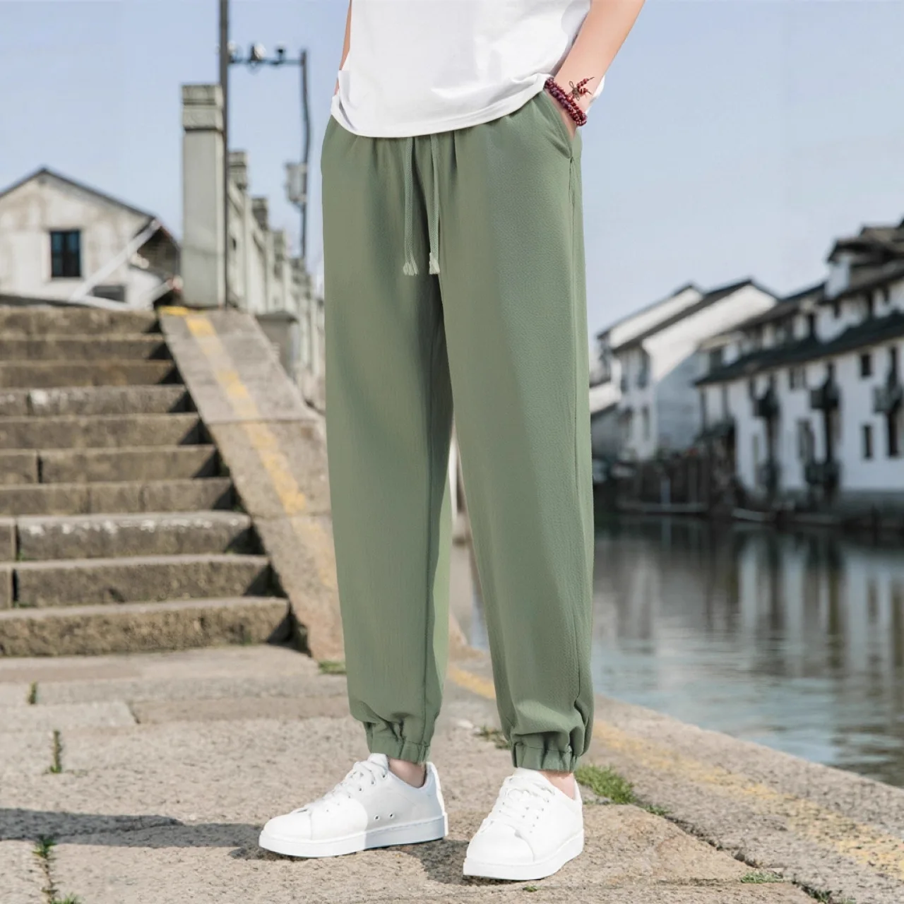 

2025 Autumn New Arrival Linen Jogger Casual Sports Trousers