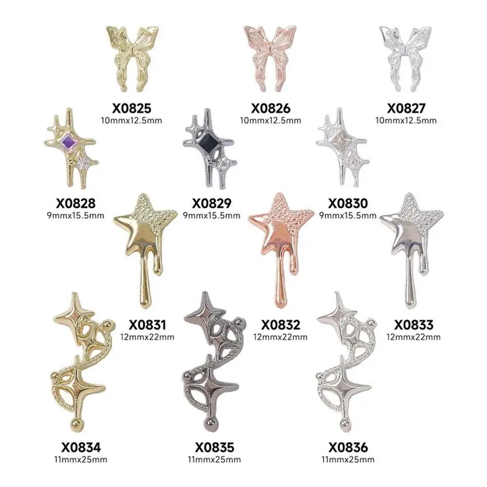 10 ピース/セット DIY ネイル装飾品合金スターネイルデコレーションネイル用品ネイルラインストーン合金蝶ネイルアクセサリー