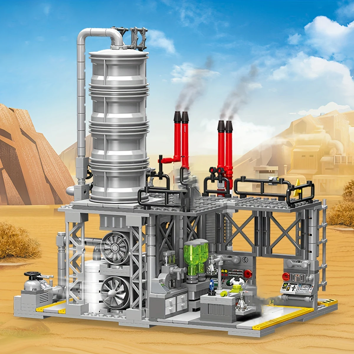 717PCS Chemical Plant Building Blocks Natural Gas Storage Center Laboratory Transport Station Bricks Toys Kids Christmas Gifts