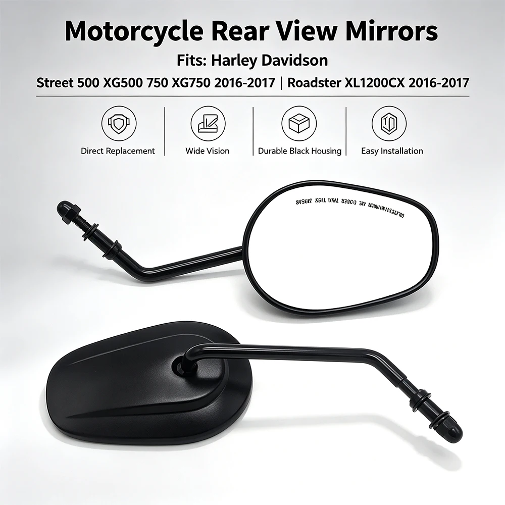 Motorcycle Rearview Side Mirror For Harley Davidson Street 500 XG500 750 XG750 FXDB FXSB XL1200CX 1200T 1200V 1200X 883L 883N