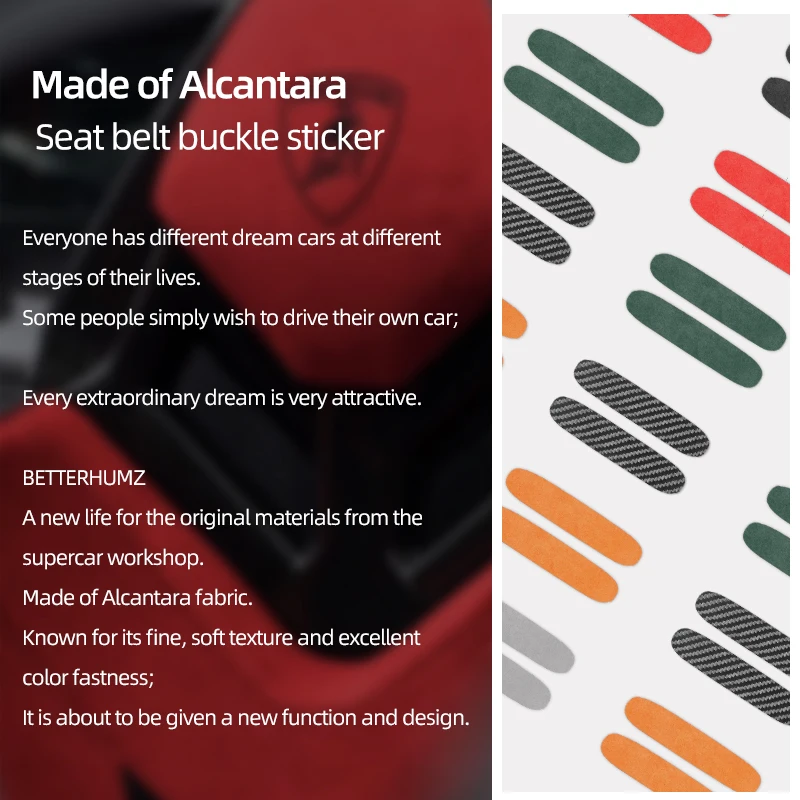 For Tesla 2019- Model 3 Highland Model Y Juniper Made of Alcantara Seat Safety Belt Buckle Trim Sticker Car Interior Accessories