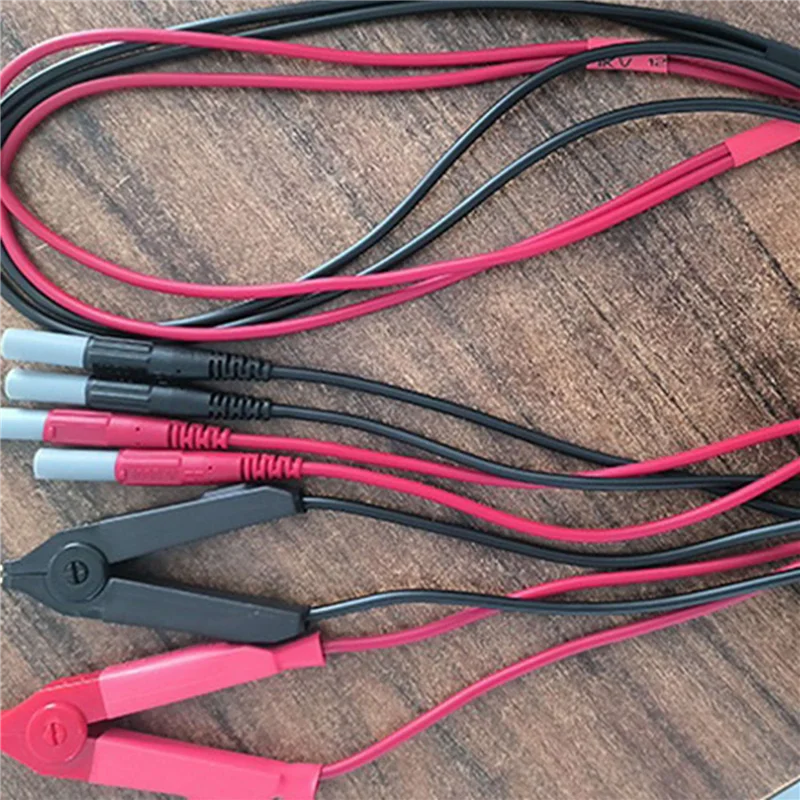 

AS95-2X Тест Кельвина LCR Сопротивление дна свинца 4-проводной 4 мм Зажим для вилки фонаря Оригинальное покрытие Зонды Кельвина J.70075