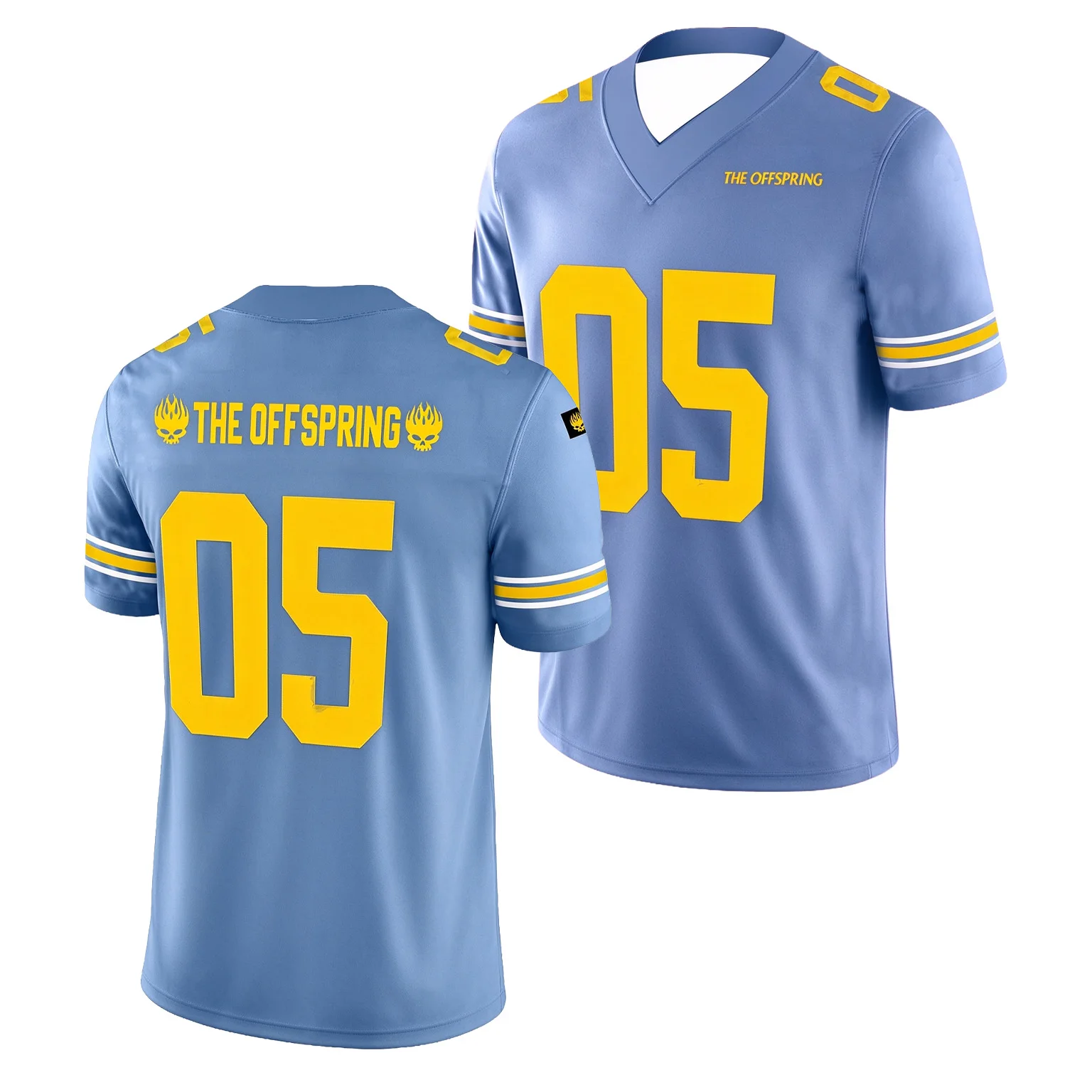 Pretty Fly Football Jersey The Offspring 3D All Over Print Football Jersey Unisex V Neck Short Sleeve Punk Rock Band Sport Shirt
