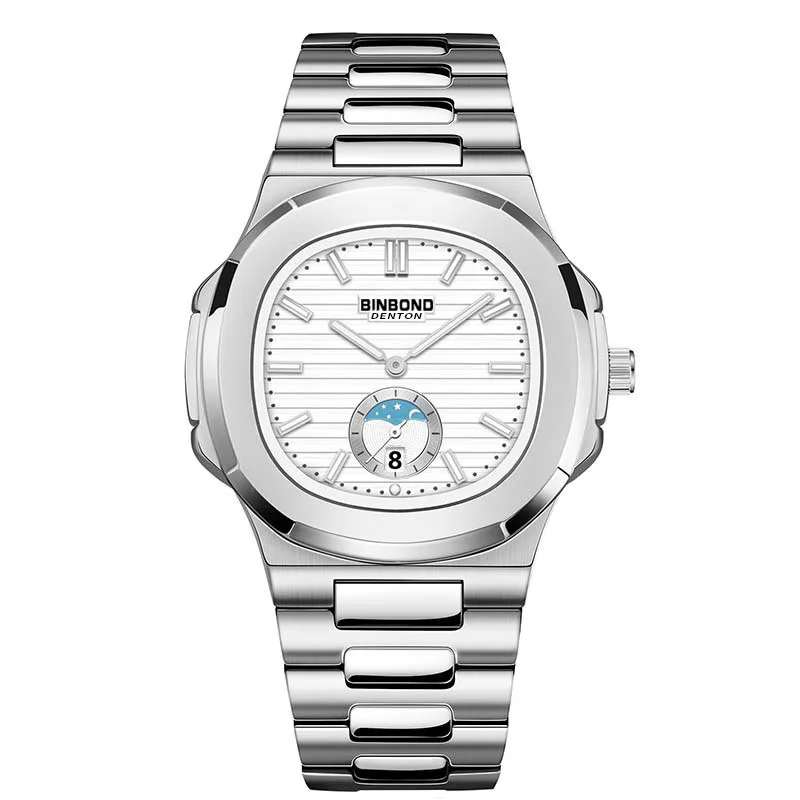 Men's Square Stainless Steel Quartz Watch