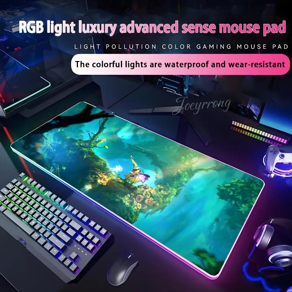 

Ori and the Will-of the Wi-sps Mouse Pad RGB Mouse Pad Extended Gaming Keyboard Mats Large 90x40cm XXL Gamer Mousepad