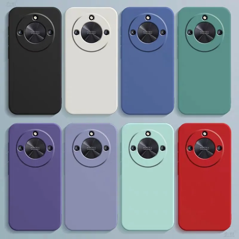 حافظة هاتف أصلية بسيطة لهاتف Honor X9 X9a X9b X9c Smart X9cSmart 5G ملحقات غطاء خلفي من السيليكون السائل المربع الناعم