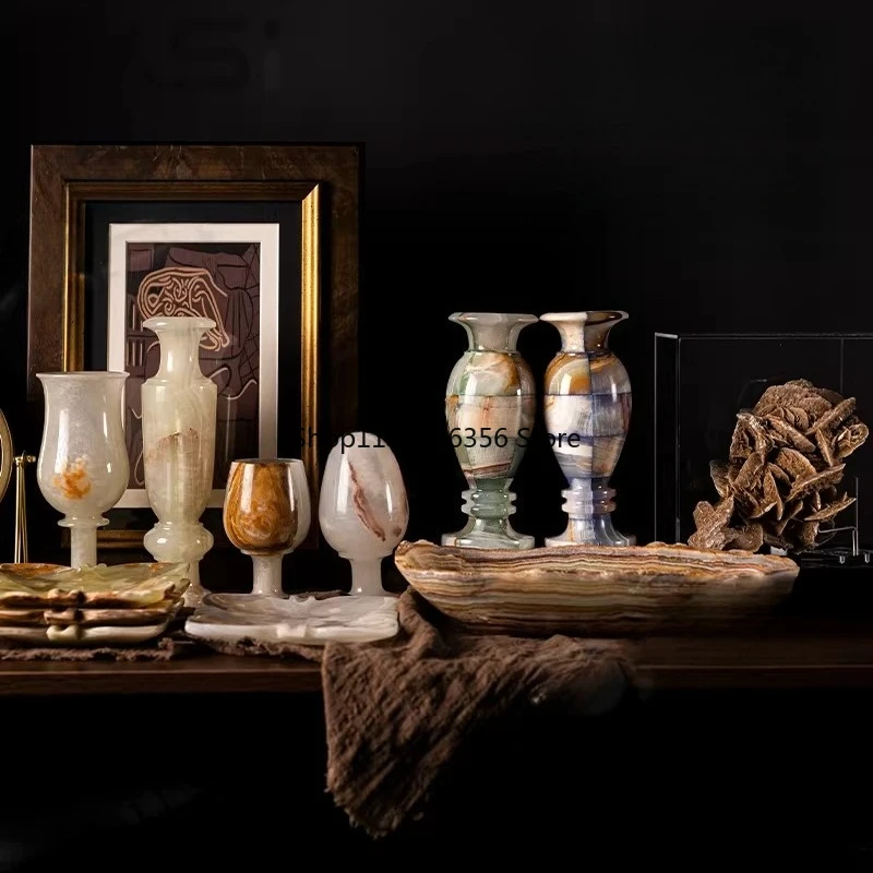 

for Jade flower vessel decorative ornaments sales office model room living room study classyaccessible luxury stone fruit plate