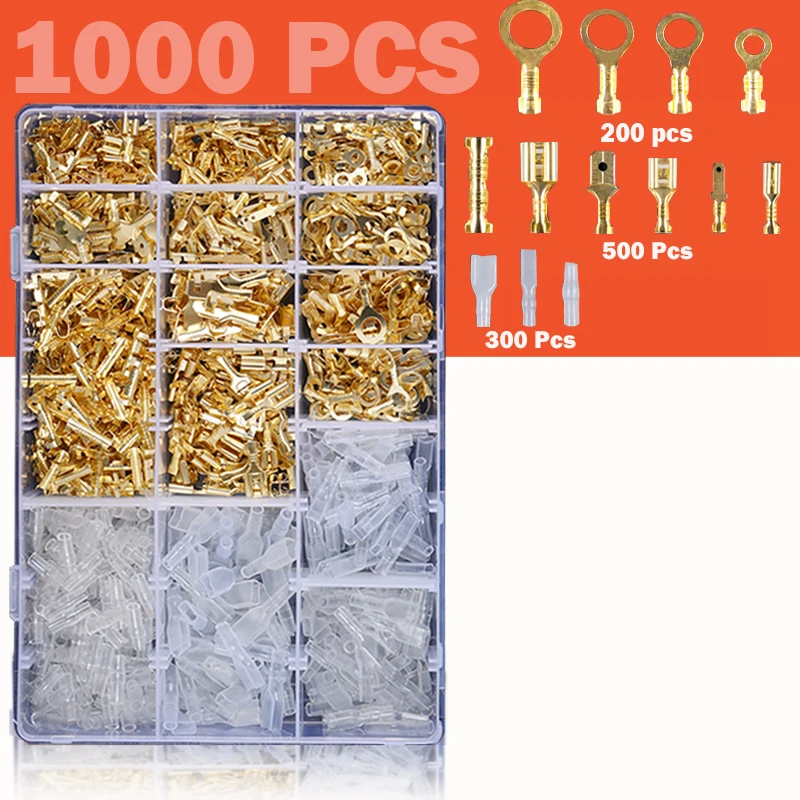 Mannelijke Vrouwelijke Draaddoos Geïsoleerde Kabel Macho Connector 2.8/6.3mm Elektrische Crimp Terminals Termin Spade Connectors Diverse Kit