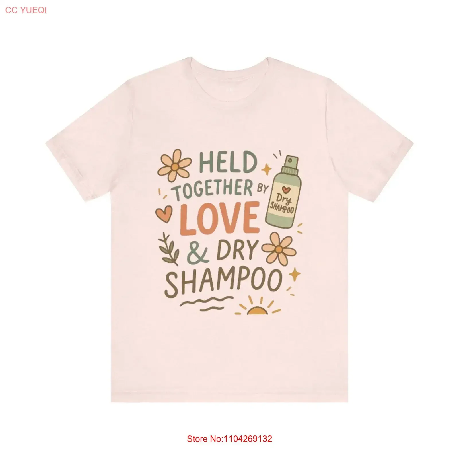 Camiseta Love Dry Shampoo con estampado floral para ella, estilo casual, cuidado personal, vintage, lavado, gráfico, cómoda, versátil, a la moda