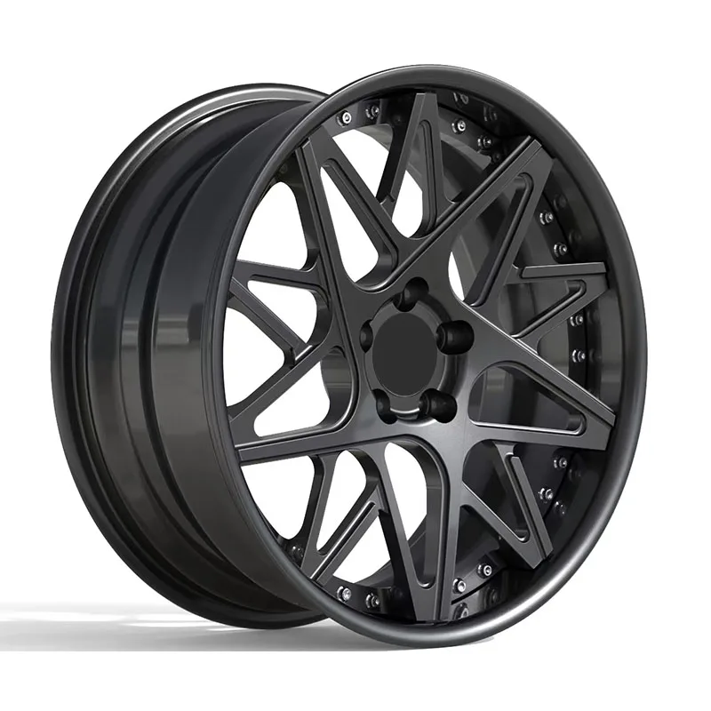 Two Color Gold Silver Custom High Quality Light Weight Two Piece Premium Forged Wheel 18 19 20 21 Inch 5X112 5X120 Alloy Car Rim