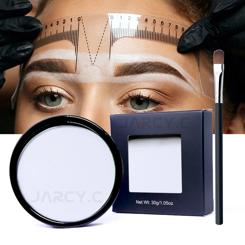 Hot 30g White Microblading Mapping Paste Permanent Makeup Mapping Paste Eyebrow Shaping Brow Tattoo Tinting Tool Kit with Brush