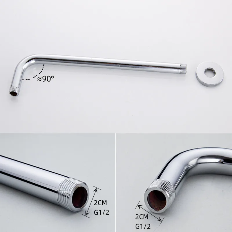 Bathroom Wall Mounted Shower Arm extension Ceiling Stainless Steel Chromed Shower Head Arms Rod Hardware Accessories For Bath