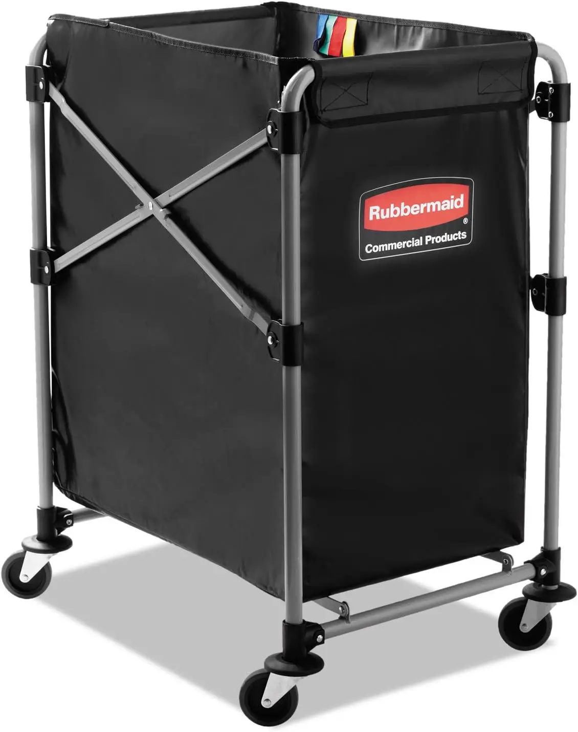 Commercial 1881749 Collapsible X-Cart Steel 4-Bushel Cart 20 1/3w x 24 1/10d Black/Silver