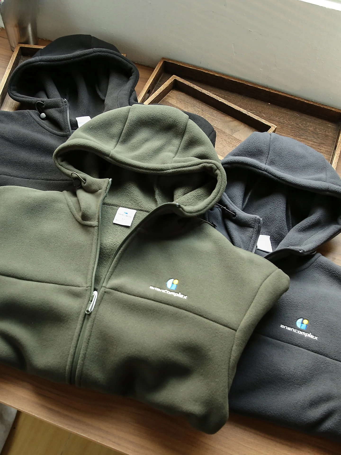 

Thiened Double-Sided Fce Hooded Jaet Men's Simple Embroidery Faionable All-Match Sweatirt Trendy Winter New Arrival