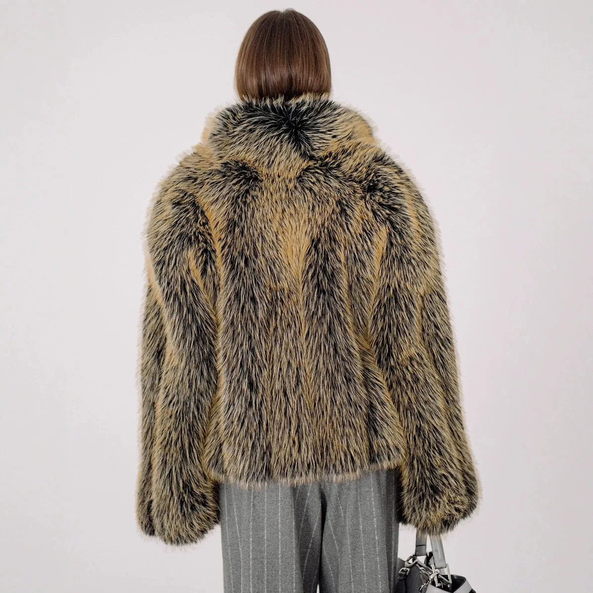 2026 Winter Elegant Luxury Chic Thick Warm Colorful Faux Fox Fur Coat Women With Belt High Quality Fox Fur Jackets