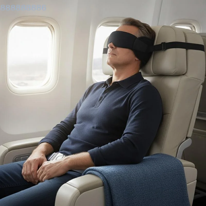 [B]1 Set 3D Contoured Travel Pillow Blackout Sleep Mask Zero Eye Pressure Comfortable for Travel Overnight Stay Office Nap