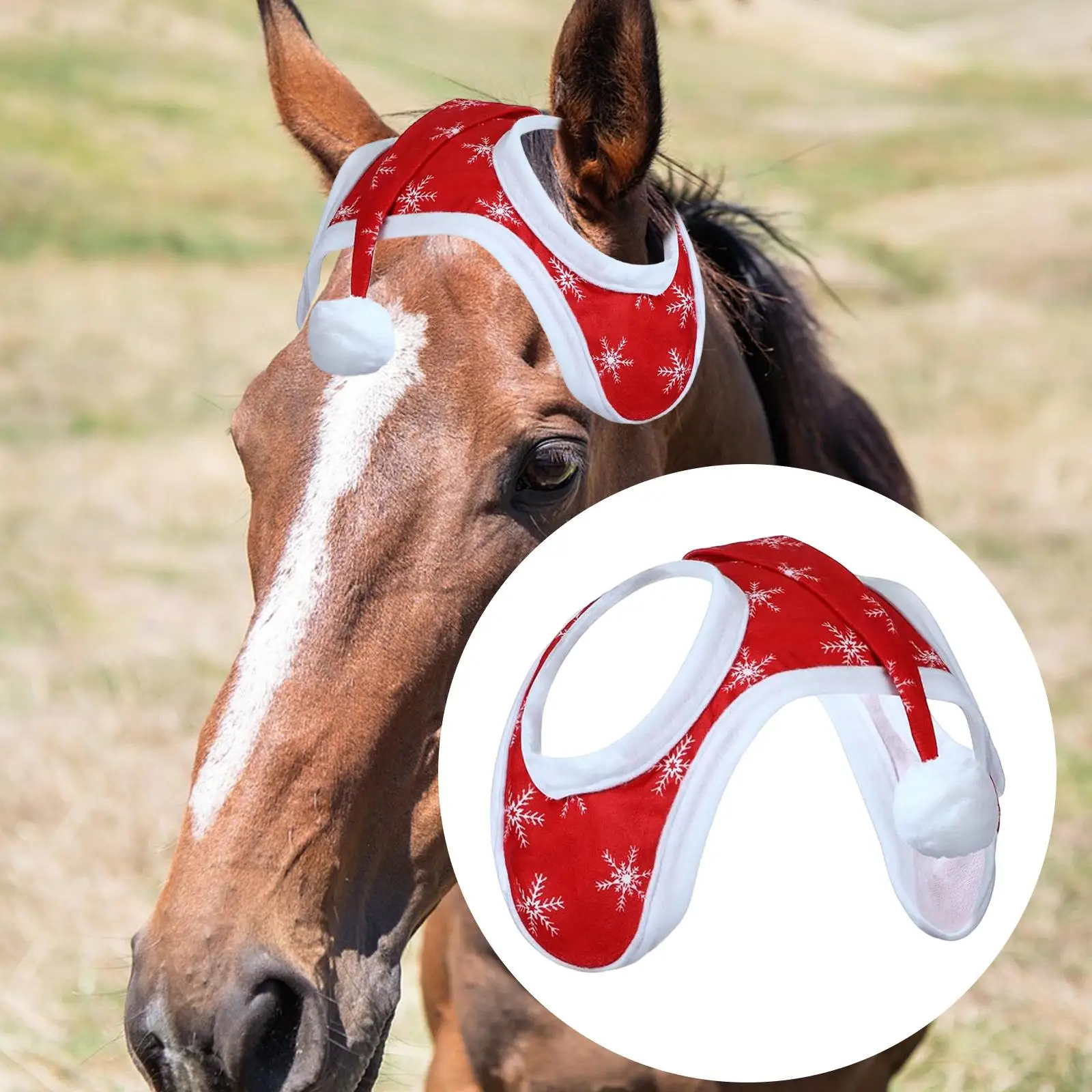 Horse Christmas Hat Winter Warm Riding Race Xmas Horse Hat for Livestock Navid Holiday Cap Cosplay Dressing up
