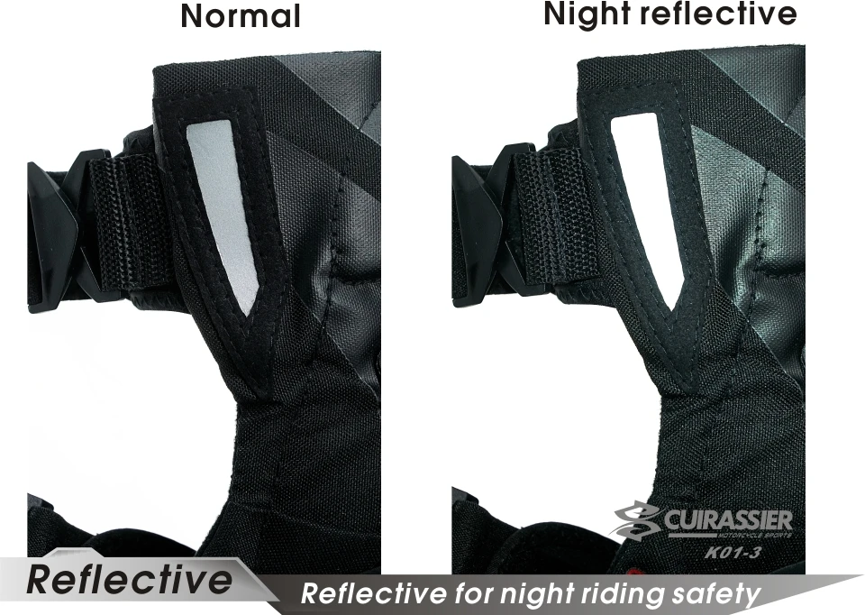 Cuirassier Motorrad-Knieprotektor, Knieprotektor für Offroad-Motorräder, MX-Schutz, nächtlicher reflektierender Rennschutz. Motorrad-Knieprotektor, flexibel und biegsam, bietet komfortablen Schutz. Bewahrt Ihre Fahrrad – Detail 8