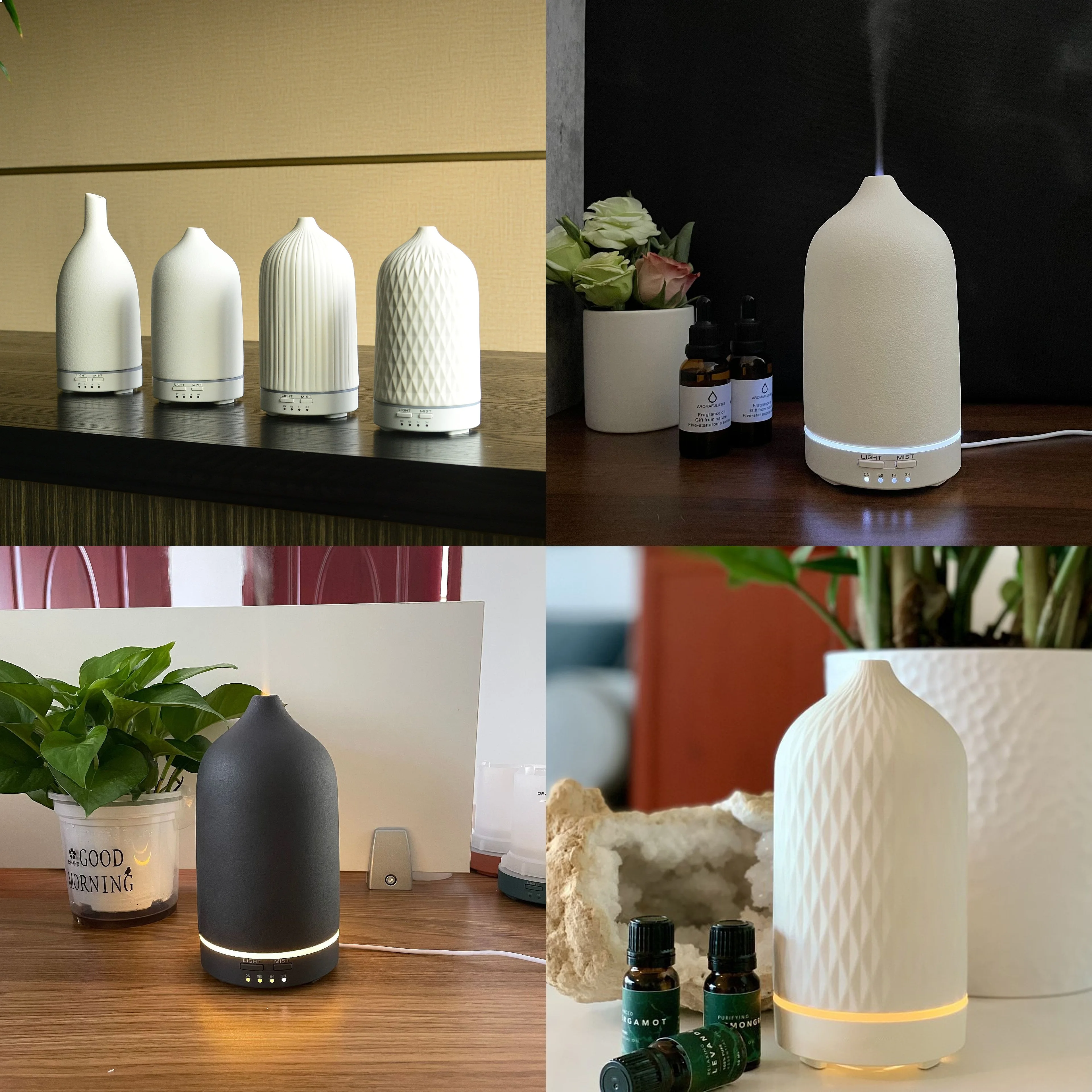 

Ceramic Aromatherapy Diffuser Multi-Color Essential Oil Humidifier for Home Hotel