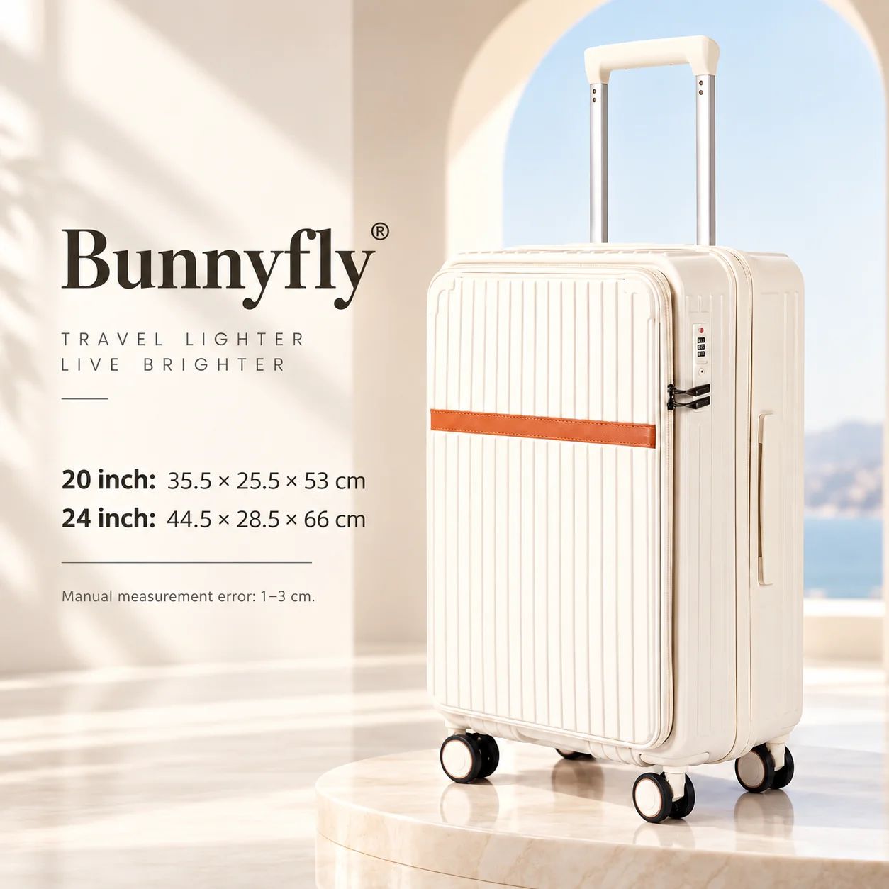Spinner Wheel Rolling Suitcase 20 Inch - Valigia rigida con apertura frontale, modello